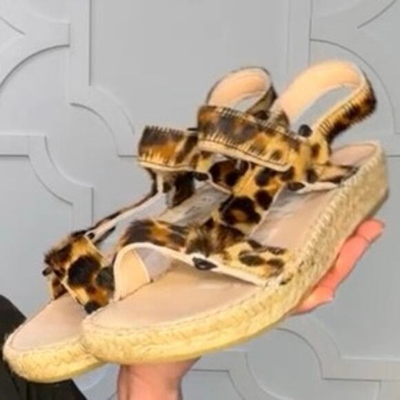 Manebi Women's Brown Leopard Espadrille Sandal Shoe Sz US 9 / EU 40 MSRP $185 - Picture 6 of 9